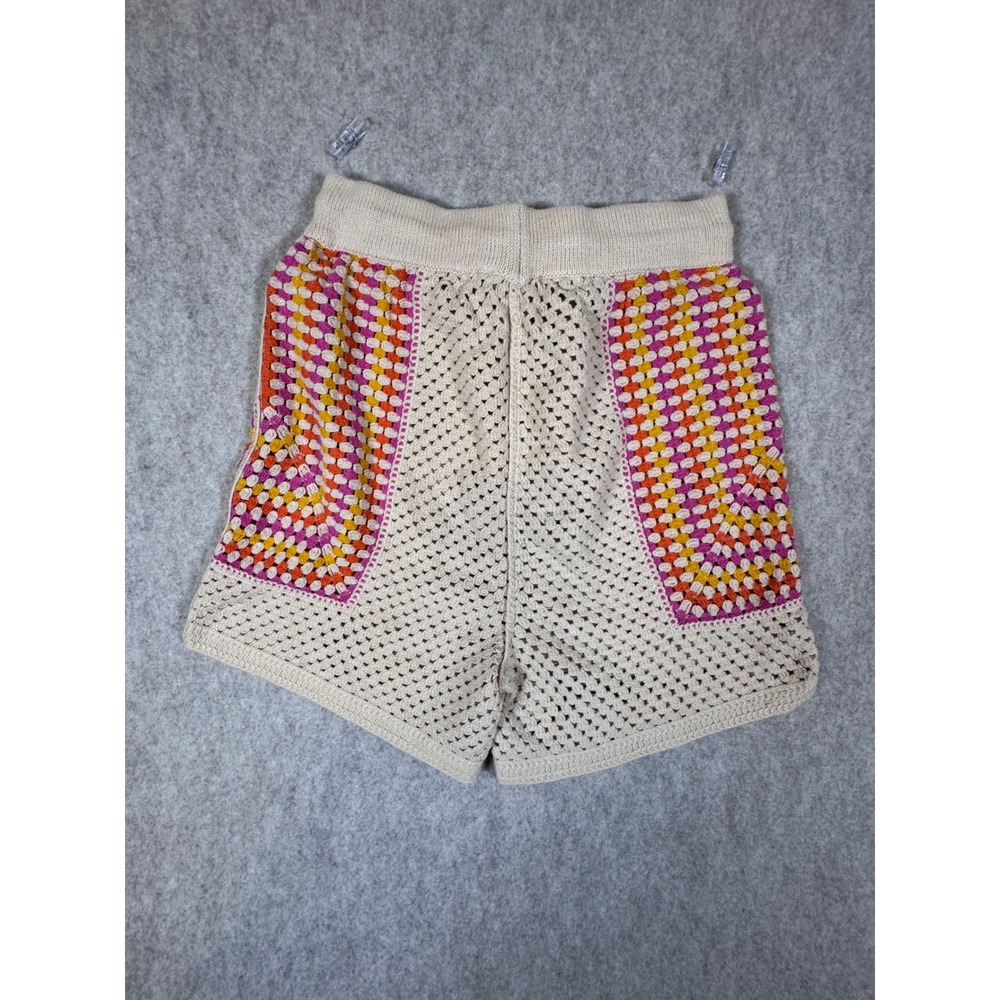 k56. House of Harlow 1960 Crochet Knit 2 Piece Set Polo Shirt and Shorts Small - Picture 8 of 8